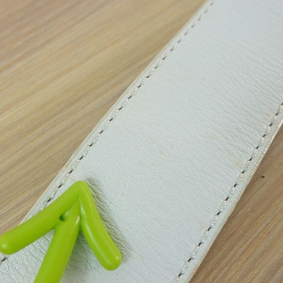 CELINE Belt 80 32 Small Western Equestrian Rugby Gold Buckle Logo RARE 2004 Y2K - Picture 10 of 16